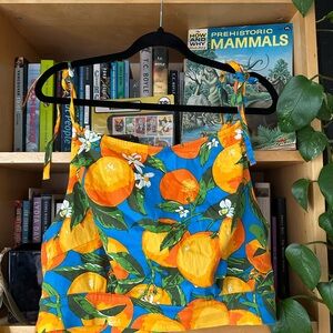 Orange Print Crop Tank Top